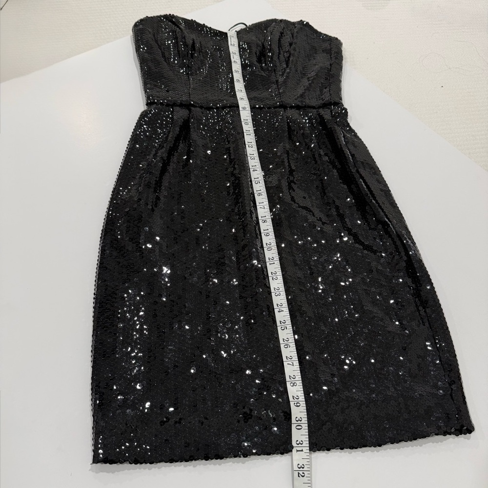 VTG Saks Fifth Avenue Jule Duroche After Five Black Strapless Sequin Dress SZ 12 - Picture 11 of 12
